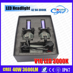 Car C. ree LED Faro H4 9003 HB2 Hi & <span class=keywords><strong>lo</strong></span> 3600LM 40 W 6000 K Blanco Lámpara <span class=keywords><strong>de</strong></span> Los Bulbos - Product Image 5