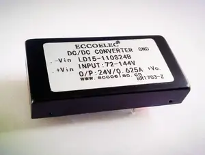 Konverter Dcdc 15W 48V Ke 5V/9V/12V/15V/19V/24V/36V Catu Daya Terisolasi untuk Komunikasi