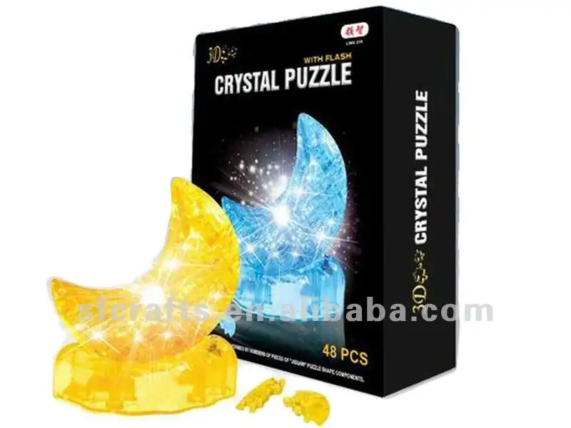 lucu 48 pcs bulan 3d kristal jigsaw puzzle 
