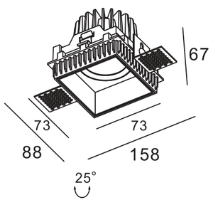 Lampu Plafon <span class=keywords><strong>Downlight</strong></span>, Lampu Plafon Tersembunyi Dapat Disesuaikan 7W