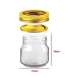 8oz 300ml stoples kue Mason bening kosong kaca dengan tutup aluminium untuk penyimpanan permen - Product Image 2