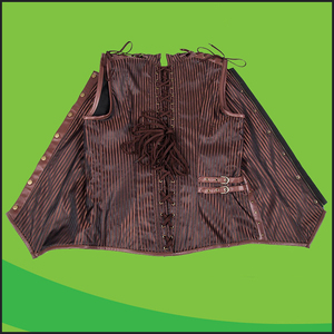 <span class=keywords><strong>Gilet</strong></span> corset <span class=keywords><strong>sans</strong></span> manches en coton rayé à col montant marron pour <span class=keywords><strong>homme</strong></span>, veste steampunk, vêtements gothiques pour <span class=keywords><strong>homme</strong></span> - Product Image 4