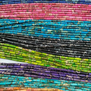 Cuentas de Piedra Natural Multicolor SM3128, Cuentas de <span class=keywords><strong>Jaspe</strong></span> Imperial y Turquesa para la Fabricación de Joyas - Product Image 2