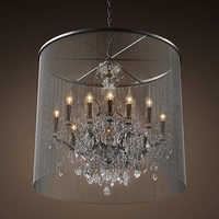 Cozee lampu gantung kristal Vintage, lampu gantung kristal, lampu gantung rantai, dekorasi rumah Hotel dan restoran