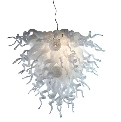 Modern Art White Blown Glass Chandeliers Lighting Turkish Mosaic Lamps