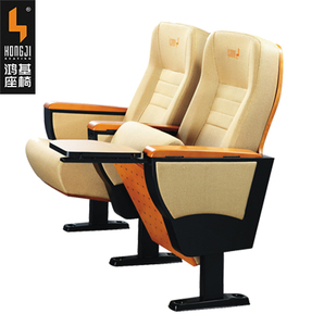 Fábrica de suministro de asiento de teatro muebles plegable cubierta de madera de la sala de conferencias silla con tableta de escritura - Product Image 4