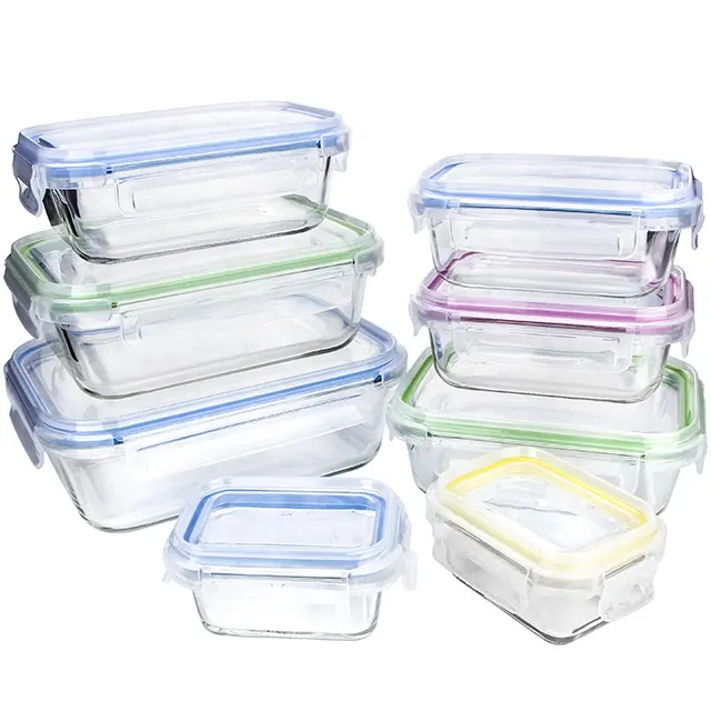 Hot sales Microwave Oven Safe glass food container bento lunch box meal prep storage food container