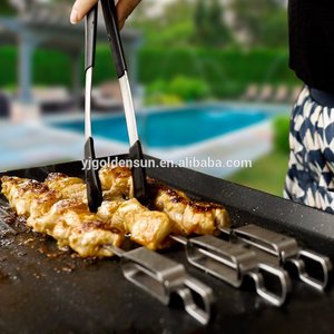 Brochettes de barbecue en acier inoxydable plates et larges de 17 pouces, brochettes en métal pour <span class=keywords><strong>kebab</strong></span>, brochettes réutilisables, ensemble d'outils avec poignée coulissante - Product Image 6