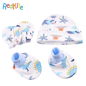 Lindo superventas punto recién nacido conjunto del regalo del bebé recién nacido bebé mitones botines Cap Set - Product Image 2