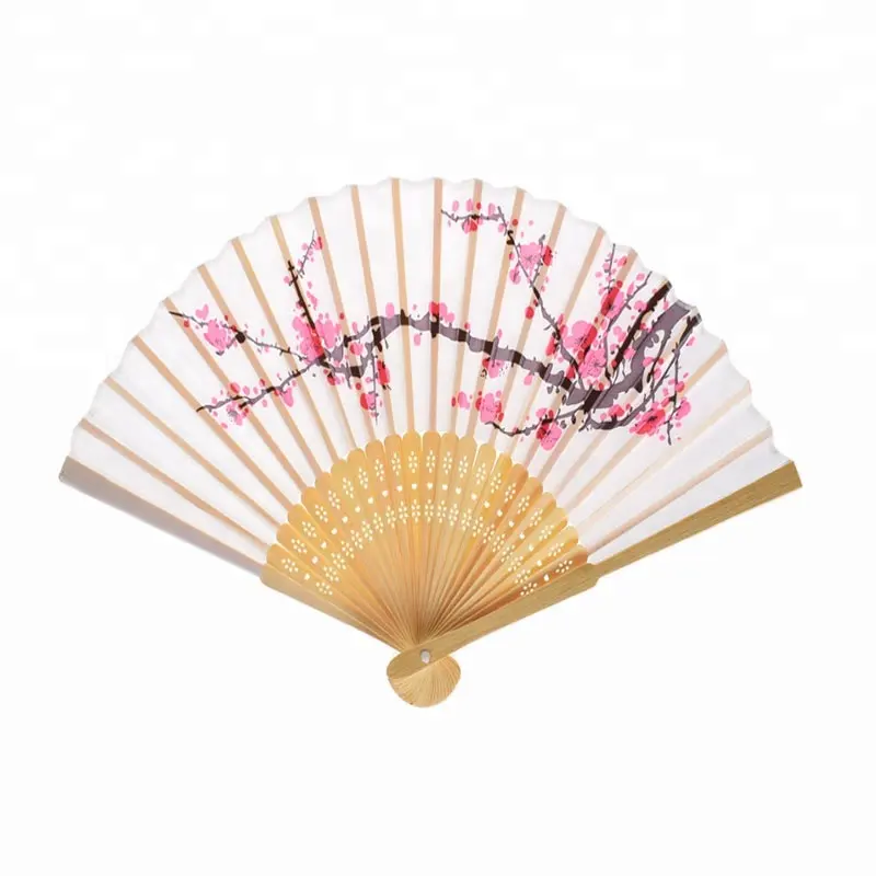 Chinese Folding Hand Fan Japanse Cherry Blossom Ontwerp Zijde <span class=keywords><strong>Kostuum</strong></span> Party