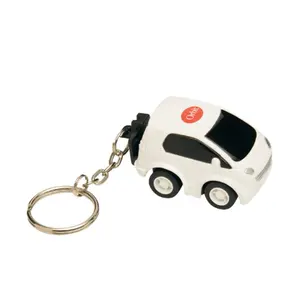 Custom Environmental Friendly 3D Plastic Key Chain Promotional Gift Car Shape Squeeze Keychain Plastic PVC Figurine Key Ring