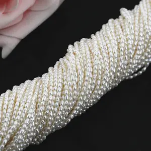 FEIRUN 2-2.5mm small size rice AA freshwater pearl strand wholesale strings white color