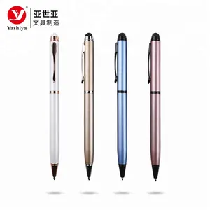 Top High Aluminum Office & School gift metal pen with touch stylus twist custom pen with logo