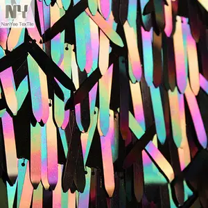 Nanyee Textile Fringe Style All Over Polyester Sword Shape Sequin Fabric