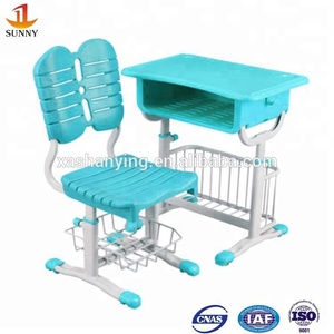 Ensemble de table et chaises d'étude pour étudiants Chaise de classe à cadre en métal enduit de poudre durable empilable pour un rangement facile dans la bibliothèque scolaire - Product Image 5