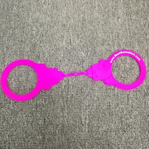 Textos impresos Juguetes sexuales para adultos Juego Erótico Bondage Restricción Cómodo Durable Hot Pink <span class=keywords><strong>El</strong></span>ástico Silicona Esposas Puño de goma B - Product Image 4