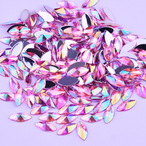 7*15mm Viola Cristalli AB Flatback di Strass Applique Occhio del <span class=keywords><strong>Cavallo</strong></span> di Strass Pietre Di Cristallo Non Da Cucire Gemme Acriliche per il artigianato FAI DA TE - Product Image 3