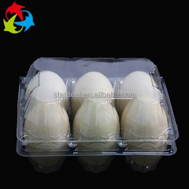 Customtzed Venta caliente al por mayor de la fábrica 6 agujeros transparente duradero elegante huevo blister embalaje huevo bandeja de plástico