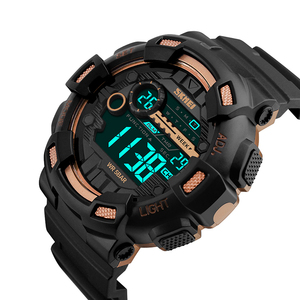Montres <span class=keywords><strong>SKMEI</strong></span> <span class=keywords><strong>1243</strong></span> classiques numériques étanches à lumière froide de sport noires - Product Image 5