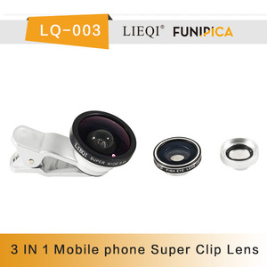 Teléfono móvil 3 en 1 clip on de la cámara gran angular ojo de pez + lente macro precio - Product Image 1