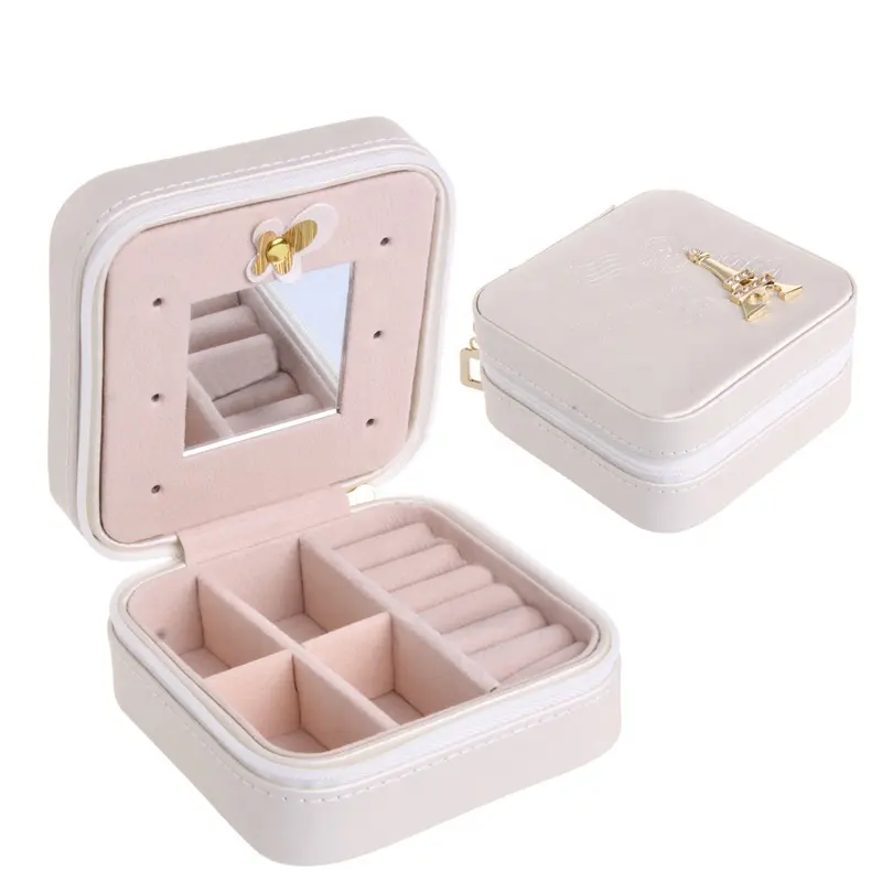 ISO BSCI LVMH factory mini paper magnetic pu leather storage box travel wooden organizer velvet custom jewelry box