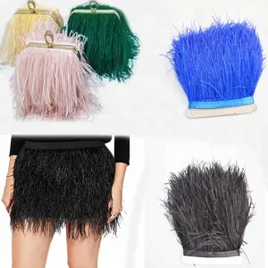 8-10cm 10-15cm Dyed Ostrich Feather Trimming Trim Fringe Lace 15-18cm For Dresses Bags Shoes Apparel