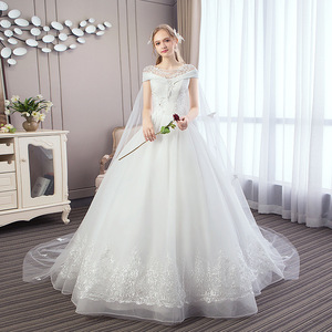 Ultimo Modello 2019 di <span class=keywords><strong>Abito</strong></span> da Sposa di Lusso Elegante, Linea A, Maniche a Cappuccio, Pizzo <span class=keywords><strong>con</strong></span> Perline, Schiena Intera <span class=keywords><strong>con</strong></span> <span class=keywords><strong>Farfalle</strong></span> e Lungo Strascico - Product Image 2