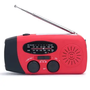 Emergency hand crank am fm noaa weather radio with flashlight power bank