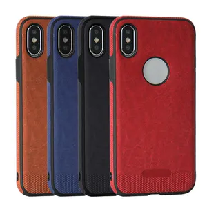 Anti Slip Slim Soft Touch Tpu Leather Grain Back Mobile Phone Case Cover For Iphone X 6 7 8 Plus
