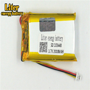 1.0-3 P 103448 lithium battery 2000 mah rechargeable Li-Polymer Battery PL LiPo battery with wires - Product Image 2
