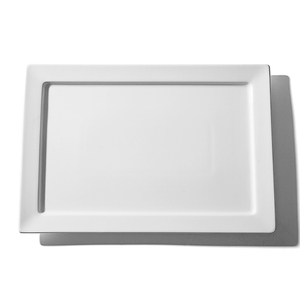 <span class=keywords><strong>Bien</strong></span> Conçu Restauration Carré Rectangle Blanc Assiettes En Porcelaine 15 Pouces, Plaques 2019 ~ - Product Image 1