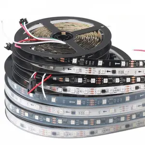 1M עם 60led מלא צבע WS2811 LED רצועת DC12V שחור/לבן PCB RGB חכם שליטת פיקסל Led רצועת