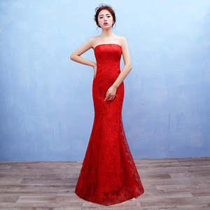 <span class=keywords><strong>Vestido</strong></span> de novia de <span class=keywords><strong>sirena</strong></span>, trompeta, sin tirantes, barato, elegante, hermoso, con flores de encaje, 2019 - Product Image 3