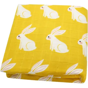 Top Seller Wholesale Soft Organic Cotton Muslin Swaddle Baby Blankets Wrap