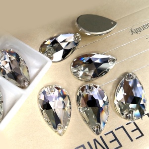 Yanruo Naaien Kristalheldere Strass Platte Achterkant Strass Glas Naaien Steen Naaien Textil Steentjes Voor Trouwjurk - Product Image 3