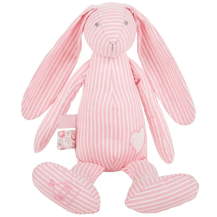 Ready to ship Pink stripe cotton knitted doll stripe bunny toy stuffed animal bunny toy make your own plush toy For Kids Company