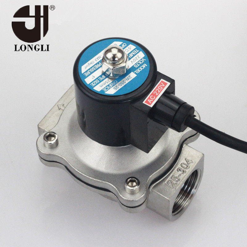 Пилотный нормально замкнутый электромагнитный клапан из нержавеющей стали 2W-250-25B, 24 В