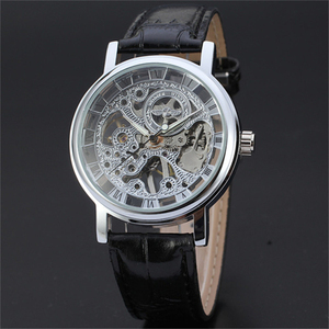 Winner Fashion Casual Designer Leather Men <span class=keywords><strong>Skeleton</strong></span> Watch Relojes para <span class=keywords><strong>hombre</strong></span> Top Brand Luxury Manual and Automatic Watch - Product Image 1