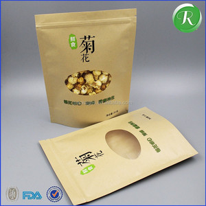 Commercio all'ingrosso a Prova di Umidità Kraft Sacchetti di Carta di Imballaggio Per Uso Alimentare Piccolo Cera Foderato Con Clear - Product Image 2