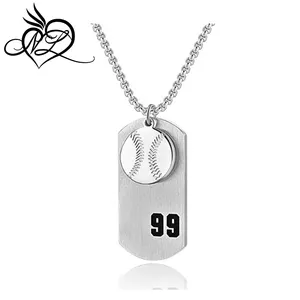 Athletes Religion Necklace Baseball Player Number 99 Dogtag Pendant, I CAN Do All Things Strength Necklace
