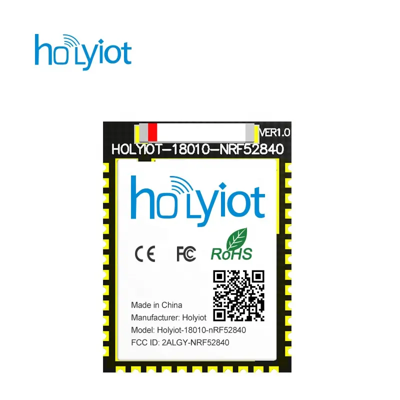 Holyiot módulo de longo alcance nrf52840, chipset de módulo, antena cerâmica bt e baixa energia para módulo de malha de ble