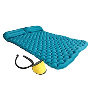 P & D-esterilla inflable para acampar con almohada, colchoneta plegable de TPU para 2 personas