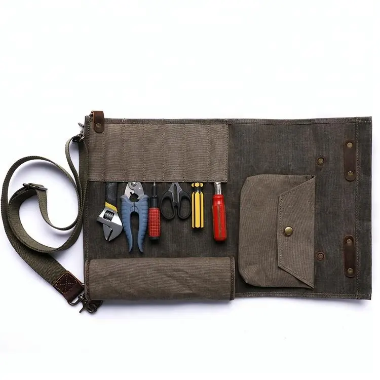YD-5525 Vintage Dark Custom Canvas Folding Electrician Tool Bag