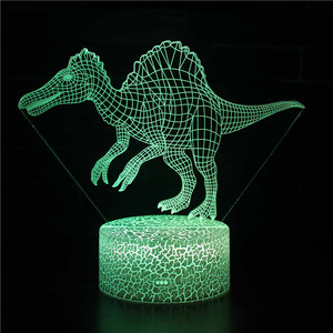 Lampada Notturna a Illusione Olografica 3D LED con Interruttore Touch, Luce Cambia Colore per Camera da Letto, Forma di Dinosauro - Product Image 3