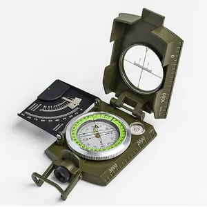 High-End Amerikaanse Kompas Kompas Met Schaal/Niveau/Helling Meter/Lichtgevende/Vergrootglas