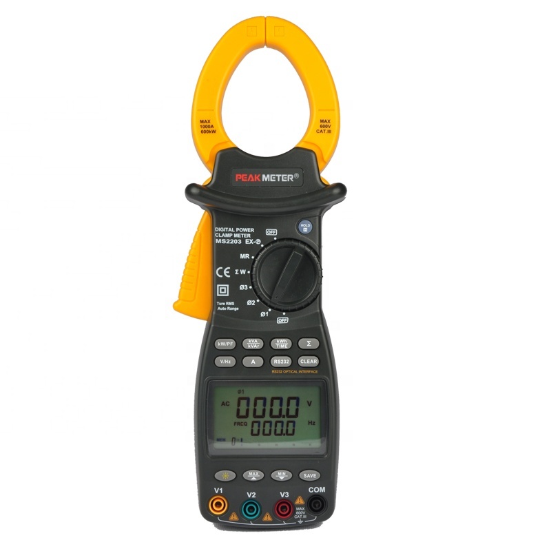 high quality digital power clamp meter MS2203, digital power factor clamp meter MS2203