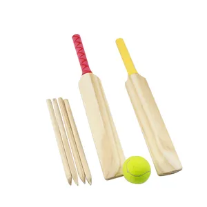 Groothandel cricket bat sport-2019 hot koop houten cricket vleermuizen mini cricket set voor kids outdoor game