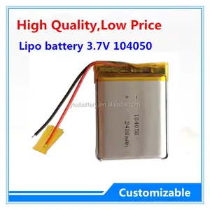 3.7 Volt li-ion li ion 8.14Wh lipo de polímero de lítio 2100mAh 2200mAh 2300mAh 2400mAh 2500mAh 3.7 v bateria recarregável 104050