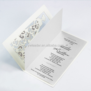 Detalles de la región europea elegante invitación de corte láser para novia y novio con impresión en color blanco - Product Image 5
