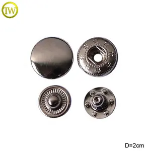 Metal Button For Garment High Quality Garment Accessories Rainbow Round 4 Part Spring Metal Snap Button For Clothes